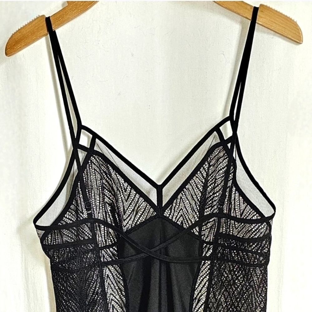 Calvin Klein Black Floral Lace Slip Dress - Picture 12 of 15